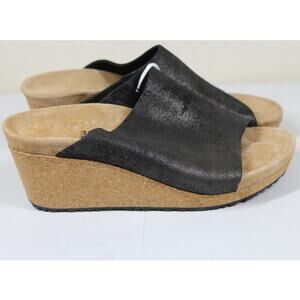 Birkenstock Papillio Namica Metallic Antique Black Leather Wedge Sandals US 7